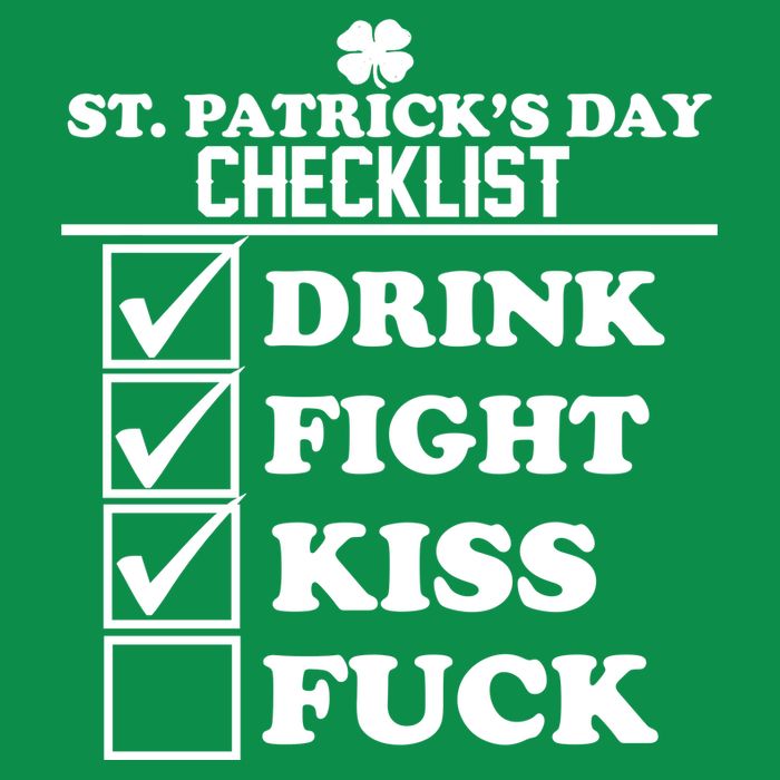 St. Patrick's Day Checklist (Dirty) Kids T-Shirt