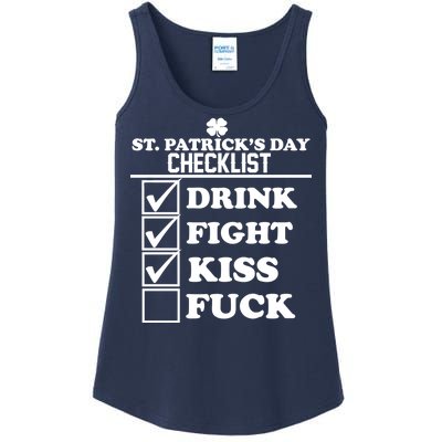 St. Patrick's Day Checklist (Dirty) Ladies Essential Tank