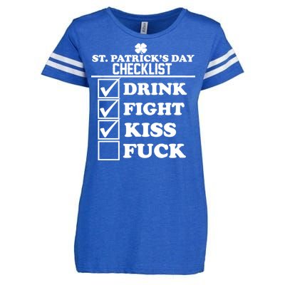 St. Patrick's Day Checklist (Dirty) Enza Ladies Jersey Football T-Shirt