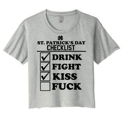 St. Patrick's Day Checklist (Dirty) Women's Crop Top Tee