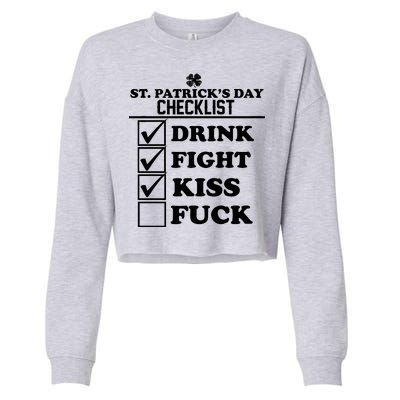 St. Patrick's Day Checklist (Dirty) Cropped Pullover Crew