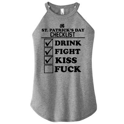 St. Patrick's Day Checklist (Dirty) Women's Perfect Tri Rocker Tank