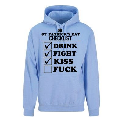 St. Patrick's Day Checklist (Dirty) Unisex Surf Hoodie