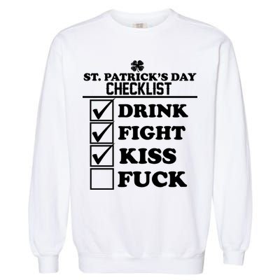 St. Patrick's Day Checklist (Dirty) Garment-Dyed Sweatshirt