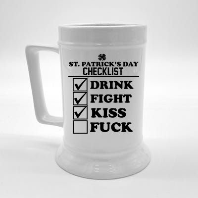 St. Patrick's Day Checklist (Dirty) Beer Stein