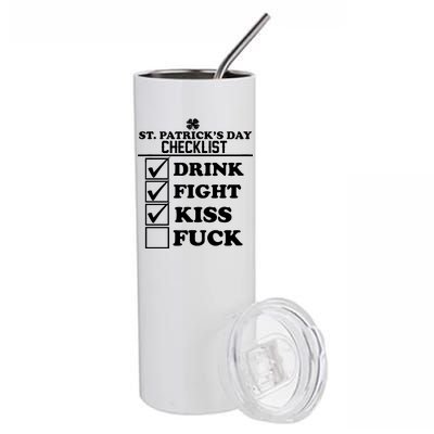 St. Patrick's Day Checklist (Dirty) Stainless Steel Tumbler