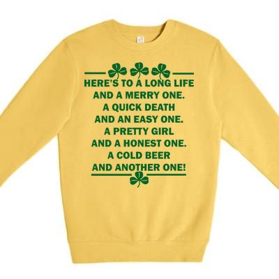 St. Patrick's Day Cold Beer Toast Premium Crewneck Sweatshirt