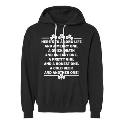St. Patrick's Day Cold Beer Toast Garment-Dyed Fleece Hoodie