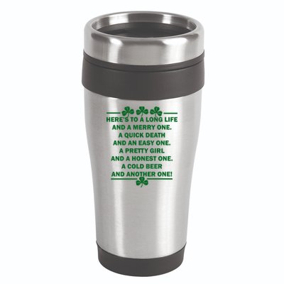 St. Patrick's Day Cold Beer Toast 16oz Travel Tumbler