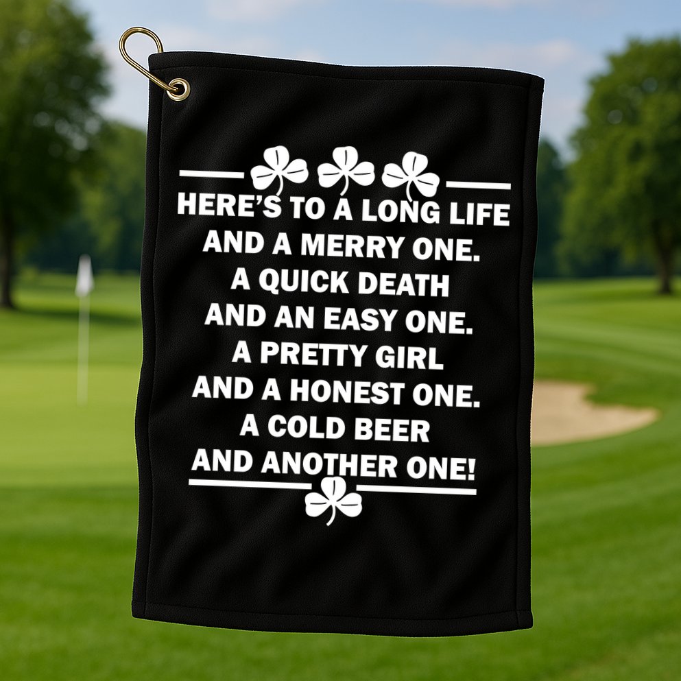 St. Patrick's Day Cold Beer Toast Golf Towel