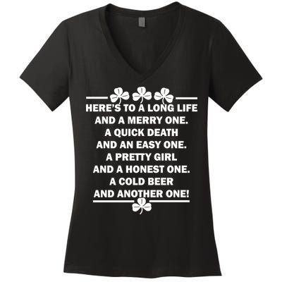 St. Patrick's Day Cold Beer Toast Women's V-Neck T-Shirt