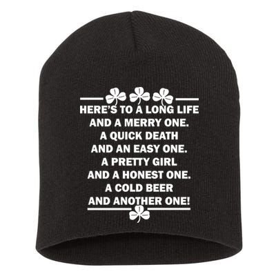 St. Patrick's Day Cold Beer Toast Short Acrylic Beanie