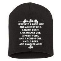 St. Patrick's Day Cold Beer Toast Short Acrylic Beanie