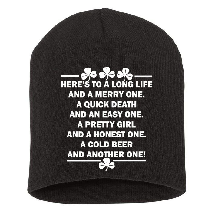 St. Patrick's Day Cold Beer Toast Short Acrylic Beanie