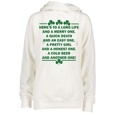 St. Patrick's Day Cold Beer Toast Womens Funnel Neck Pullover Hood