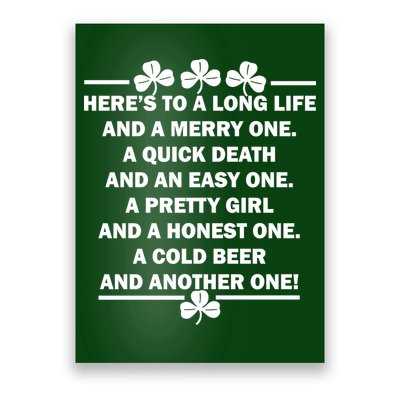 St. Patrick's Day Cold Beer Toast Poster