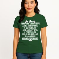 St. Patrick's Day Cold Beer Toast Womens T-Shirt