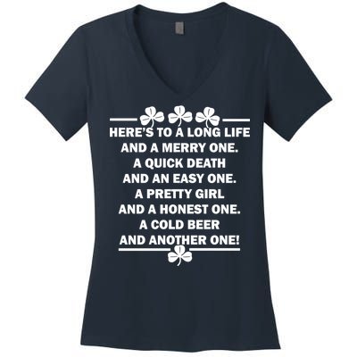 St. Patrick's Day Cold Beer Toast Women's V-Neck T-Shirt