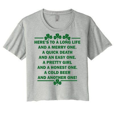 St. Patrick's Day Cold Beer Toast Women's Crop Top Tee