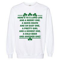 St. Patrick's Day Cold Beer Toast Garment-Dyed Sweatshirt