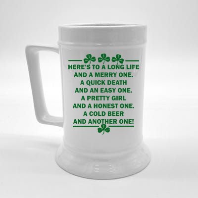 St. Patrick's Day Cold Beer Toast Beer Stein