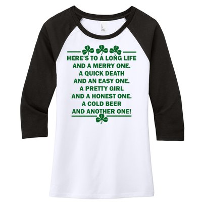 St. Patrick's Day Cold Beer Toast Women's Tri-Blend 3/4-Sleeve Raglan Shirt