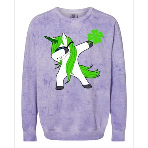 St. Patrick's Day Dabbing Irish Unicorn Colorblast Crewneck Sweatshirt