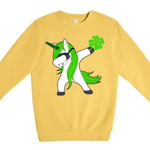 St. Patrick's Day Dabbing Irish Unicorn Premium Crewneck Sweatshirt