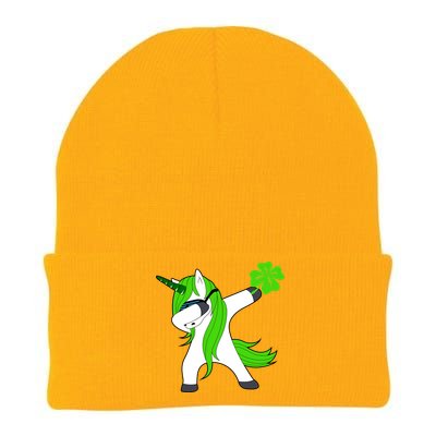 St. Patrick's Day Dabbing Irish Unicorn Knit Cap Winter Beanie