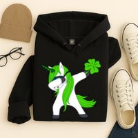 St. Patrick's Day Dabbing Irish Unicorn Hoodie