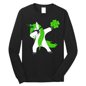 St. Patrick's Day Dabbing Irish Unicorn Long Sleeve Shirt