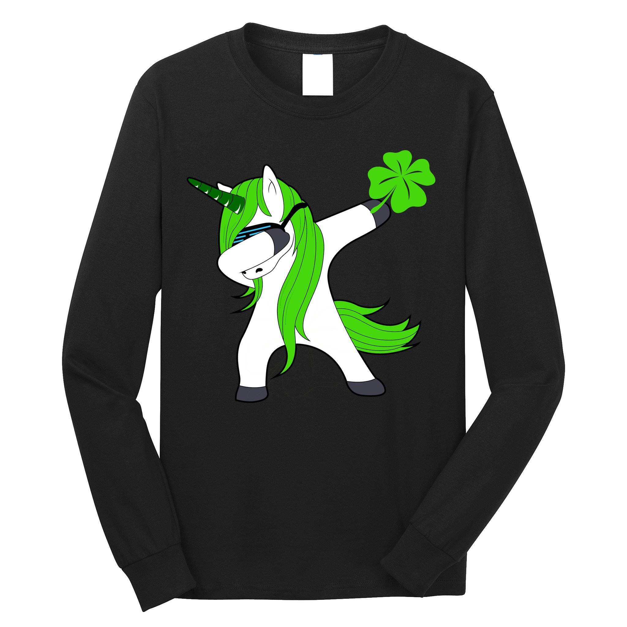 St. Patrick's Day Dabbing Irish Unicorn Long Sleeve Shirt