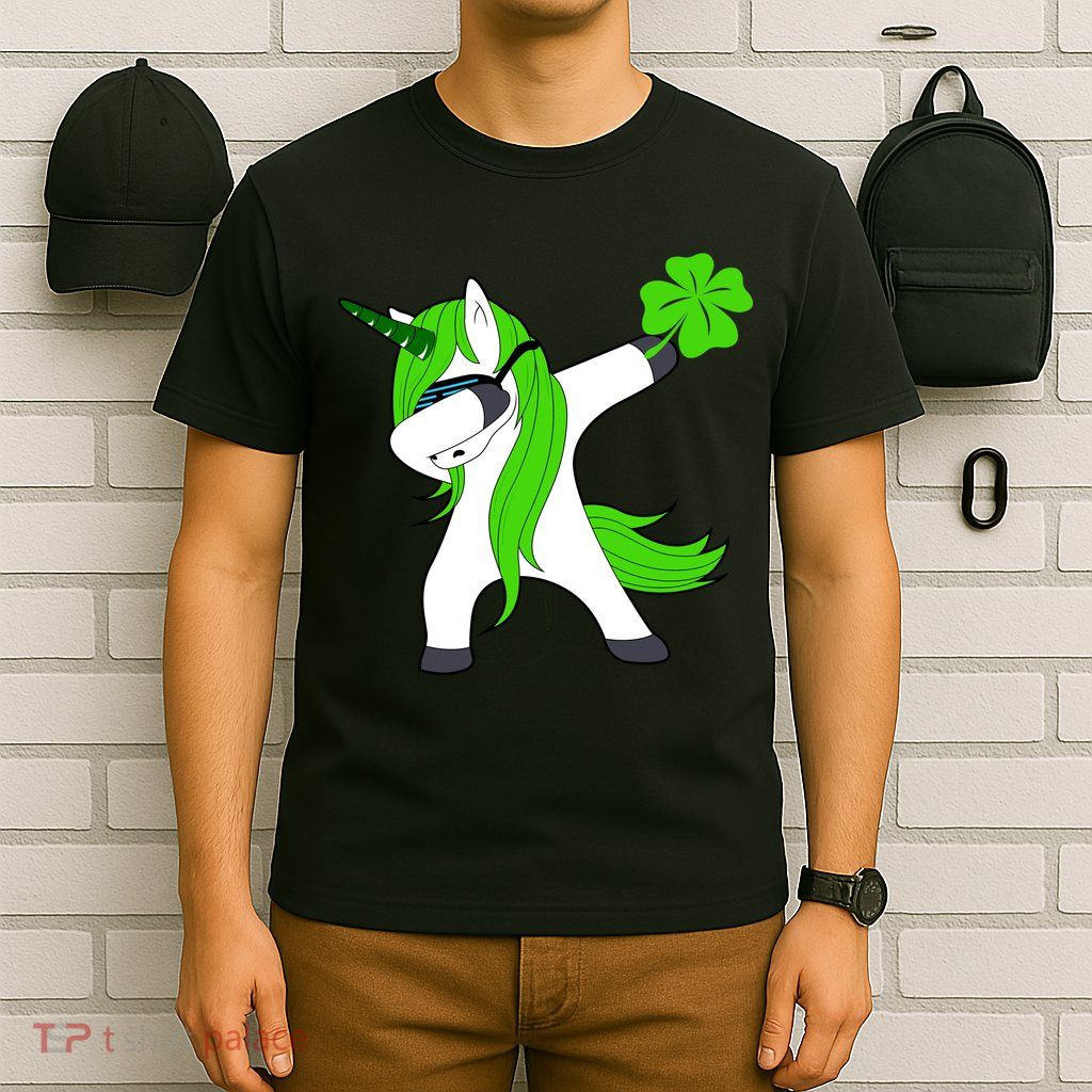 St. Patrick's Day Dabbing Irish Unicorn T-Shirt