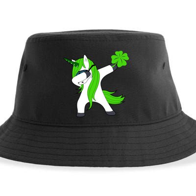 St. Patrick's Day Dabbing Irish Unicorn Sustainable Bucket Hat