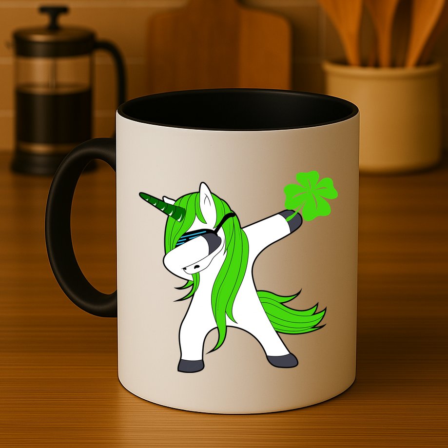 St. Patrick's Day Dabbing Irish Unicorn Mug