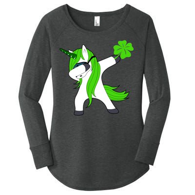 St. Patrick's Day Dabbing Irish Unicorn Women's Perfect Tri Tunic Long Sleeve Shirt