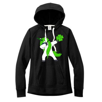 St. Patrick's Day Dabbing Irish Unicorn Women's Fleece Hoodie