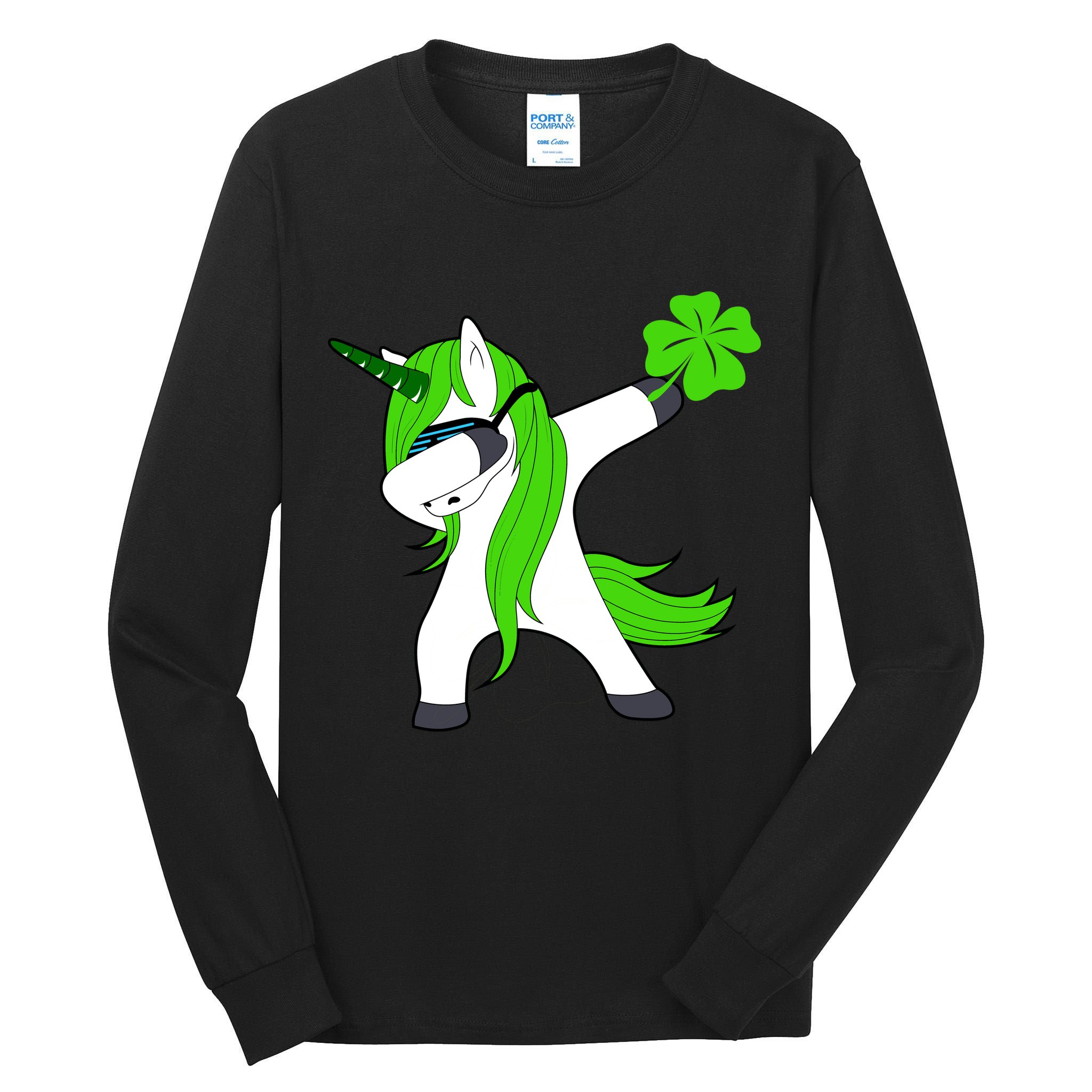 St. Patrick's Day Dabbing Irish Unicorn Tall Long Sleeve T-Shirt