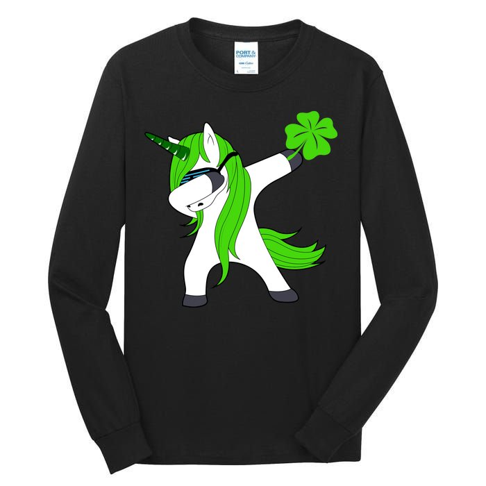 St. Patrick's Day Dabbing Irish Unicorn Tall Long Sleeve T-Shirt