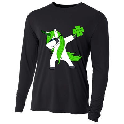 St. Patrick's Day Dabbing Irish Unicorn Cooling Performance Long Sleeve Crew
