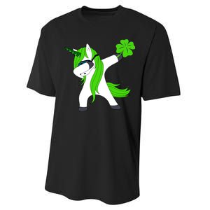 St. Patrick's Day Dabbing Irish Unicorn Performance Sprint T-Shirt