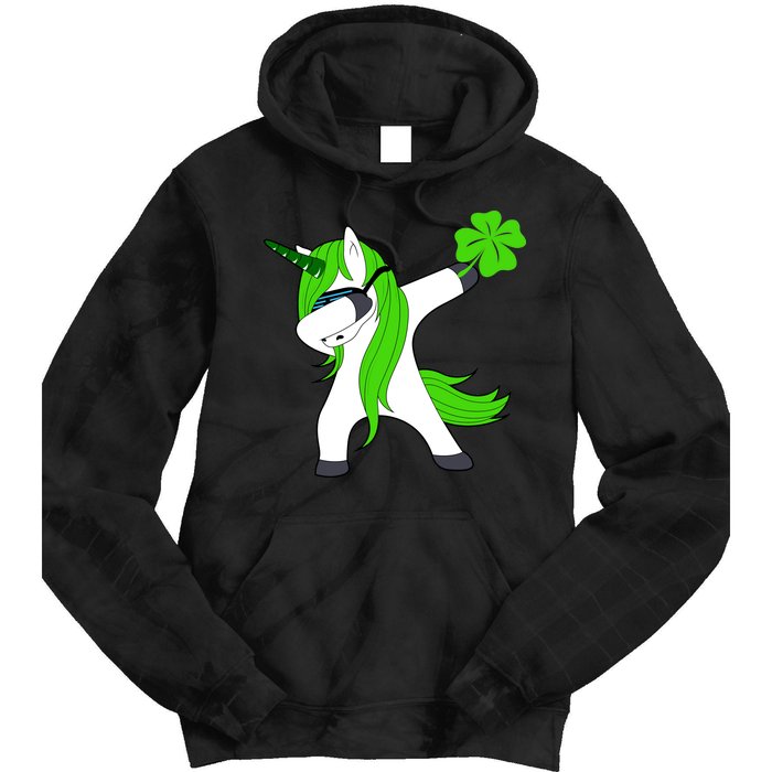 St. Patrick's Day Dabbing Irish Unicorn Tie Dye Hoodie