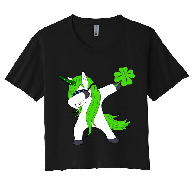St. Patrick's Day Dabbing Irish Unicorn Crop Top