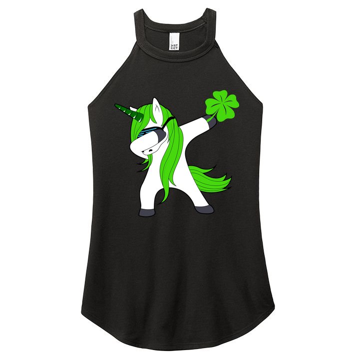 St. Patrick's Day Dabbing Irish Unicorn Women's Perfect Tri Rocker Tank