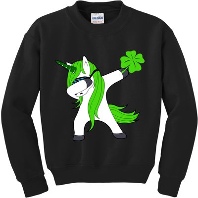 St. Patrick's Day Dabbing Irish Unicorn Kids Sweatshirt