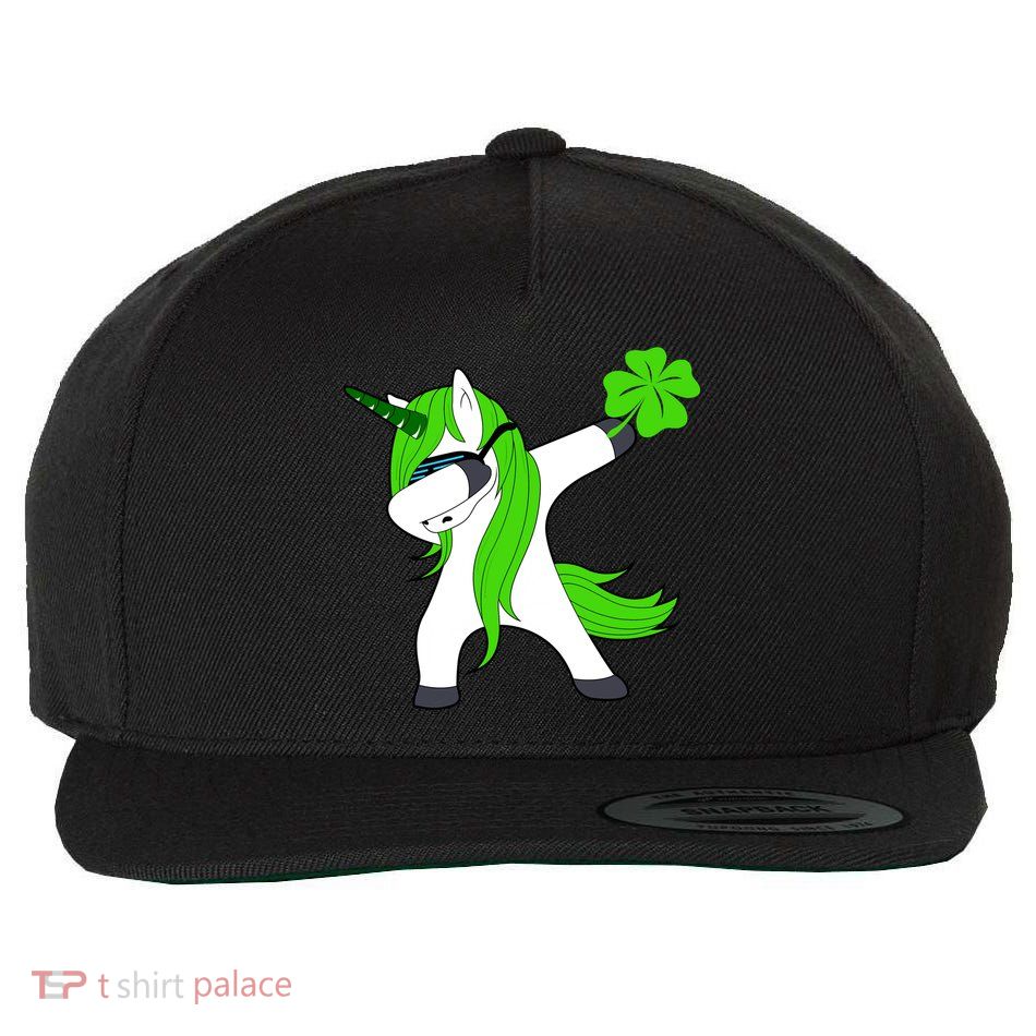 St. Patrick's Day Dabbing Irish Unicorn Wool Snapback Cap