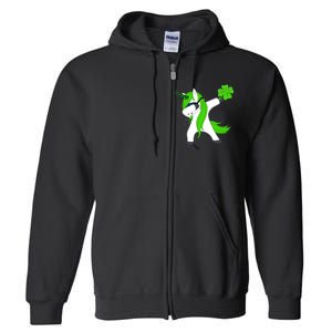 St. Patrick's Day Dabbing Irish Unicorn Full Zip Hoodie