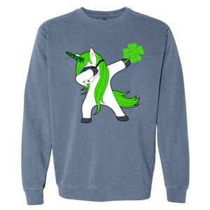 St. Patrick's Day Dabbing Irish Unicorn Garment-Dyed Sweatshirt