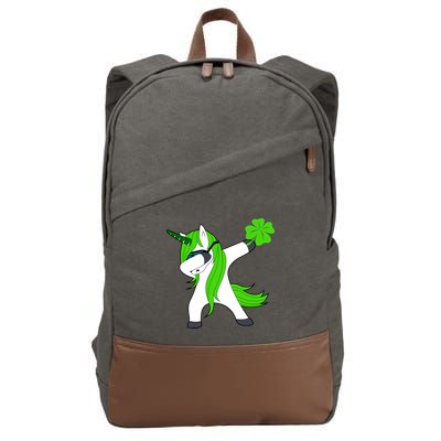 St. Patrick's Day Dabbing Irish Unicorn Cotton Canvas Backpack