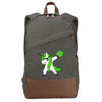 St. Patrick's Day Dabbing Irish Unicorn Cotton Canvas Backpack